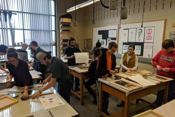 Students Woodprinting